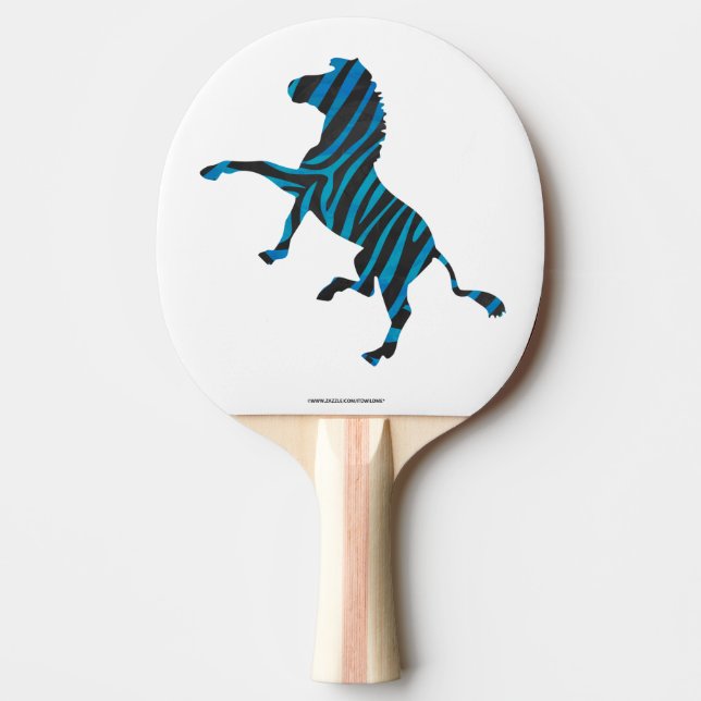 Raquette De Ping Pong Zebra Silhouette noir et bleu (Devant)