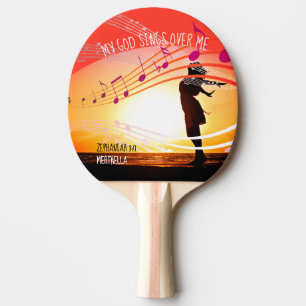 Raquette De Ping Pong Zeph 3:17 MON DIEU CHANTE SUR MOI Personnalisé ROU