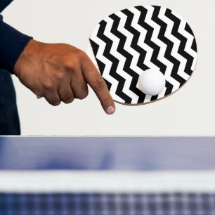 Raquette De Ping Pong Zigzag Chevron Noir Et Blanc