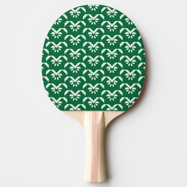 Raquette De Ping Pong Zigzag floral vert (Devant)