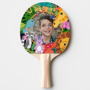 Raquette De Ping Pong Zoo Wild Animal Jungle Safari Anniversaire de enfa