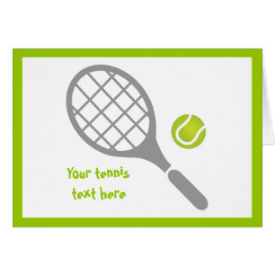 Raquette de tennis et bille carte de voeux personn