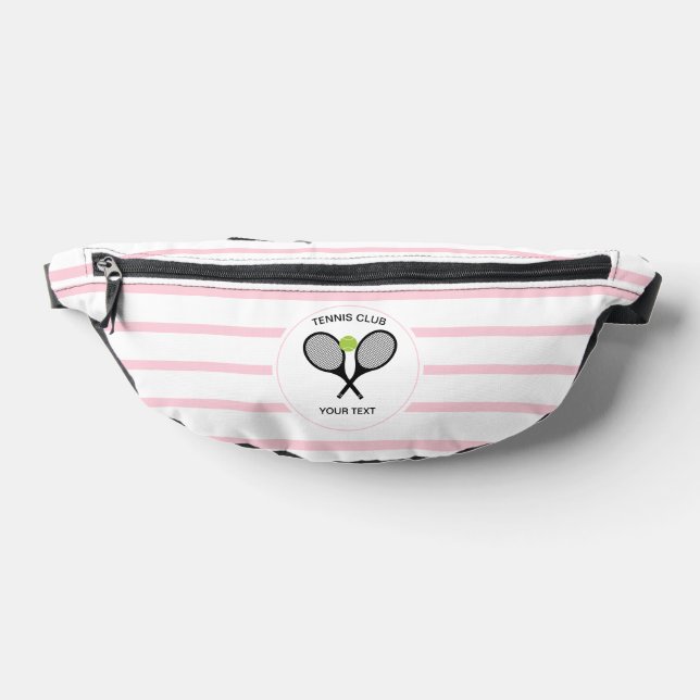 Raquette de tennis personnalisée Pastel Rose rayé (Poser)