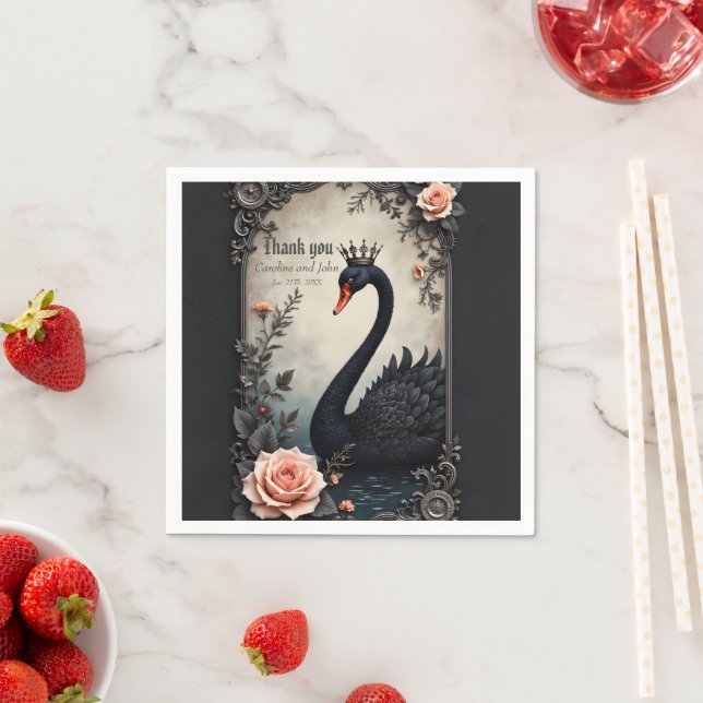 Rare as a black swan, timeless as true love.  serviette (Beispiel)