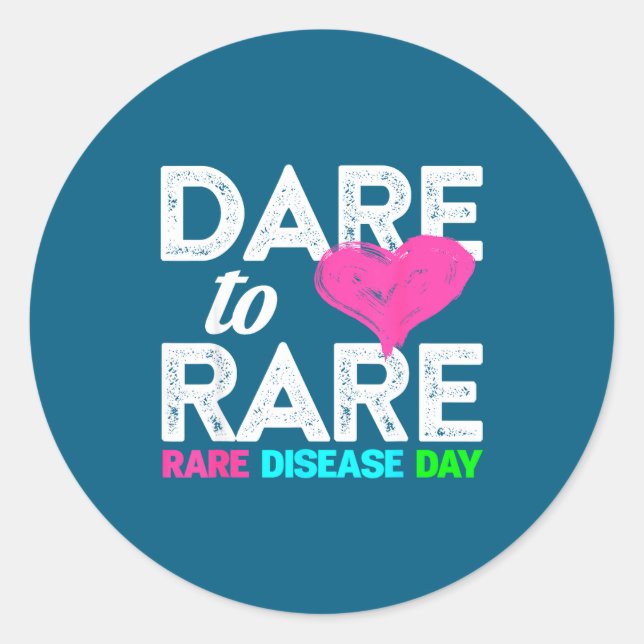 Rare Disease Awareness Shirt - Dare To Rare Diseas Runder Aufkleber (Vorderseite)