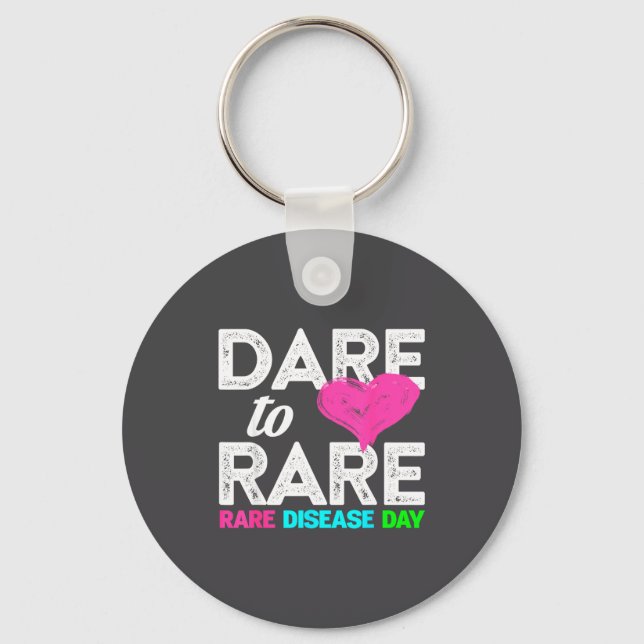 Rare Disease Awareness Shirt - Dare To Rare Diseas Schlüsselanhänger (Vorderseite)
