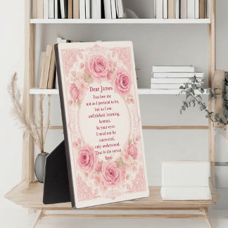 Rare Love Poem Soulmate Vintage Pastel Rustic Rose Fotoplatte