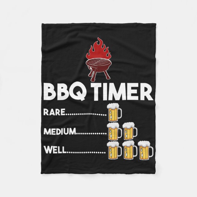Rare Medium Well Lustiger BBQ-Timer Biergeschenk B Fleecedecke (Vorderseite)