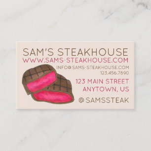Rare Steak Steakhouse Restaurant Food Koch Visitenkarte