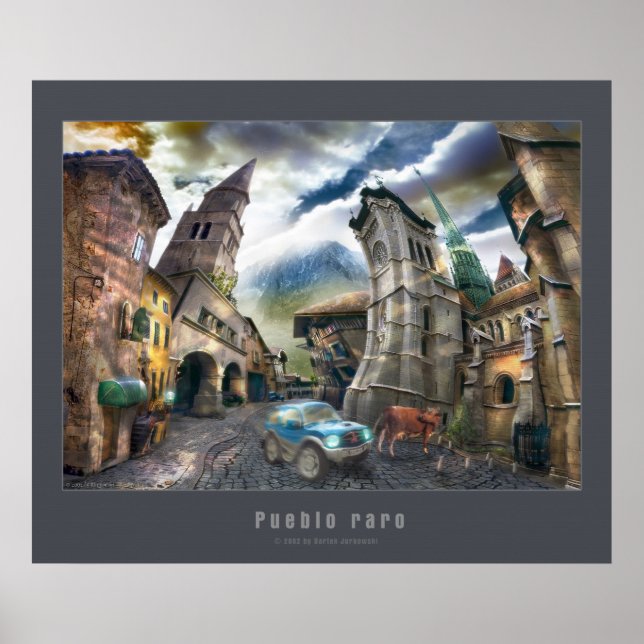 Raro Pueblo | Poster mit grauem Rahmen (Vorne)