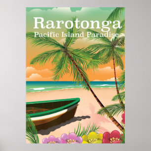 Rarotonga Vintages Reiseplakat pazifischer Insel Poster