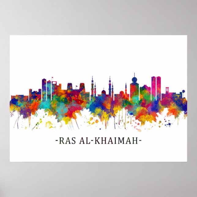 Ras Al-Khaimah UAE Skyline Poster (Vorne)