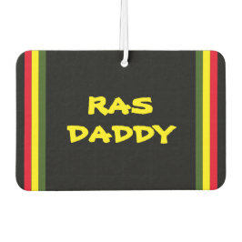 RAS DADDY | Rot-gelbe grüne Streifen auf SCHWARZ Autolufterfrischer