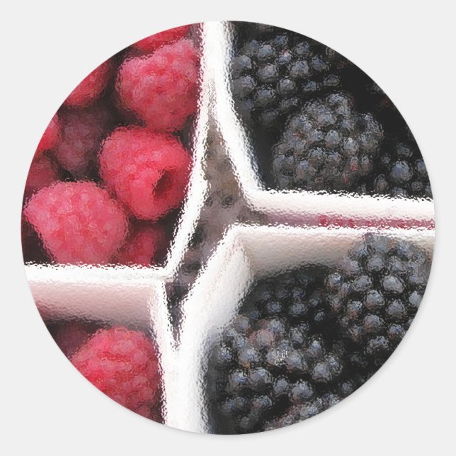 Rasberries und BlackBerry Runder Aufkleber (Vorderseite)