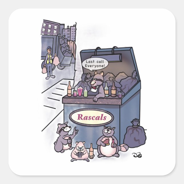 Rascals  quadratischer aufkleber (Vorderseite)