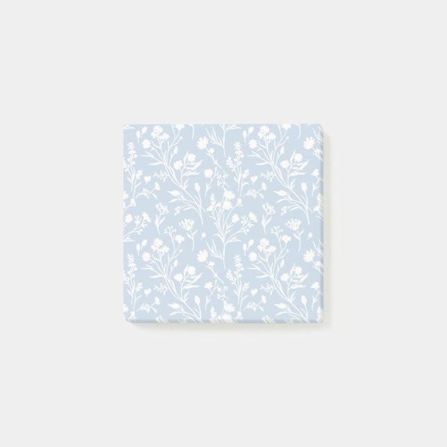Raschelnde Blüten Neutral - Staubblau Post-it Klebezettel (Vorderseite)