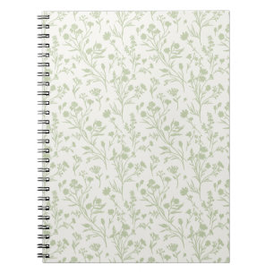 Raschelnde Blüten Sanfte Olive - Neutral Notizblock
