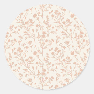 Raschelnde Blüten warmer Aprikose - Neutral Runder Aufkleber