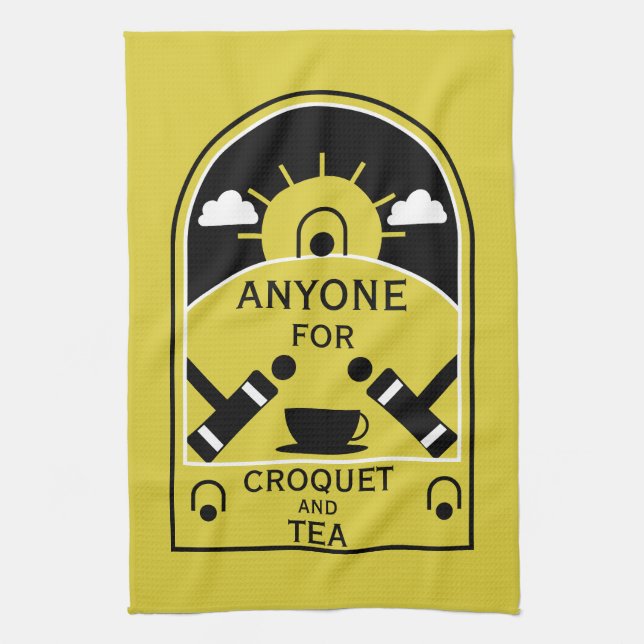 Rasen-Croquet Geschirrtuch (Vertikal)