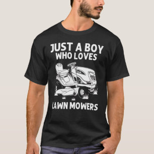 Rasen mähende Jungen Kinder Rasenmäher Landwirtsch T-Shirt