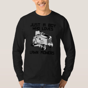 Rasen mähende Jungen Kinder Rasenmäher Landwirtsch T-Shirt