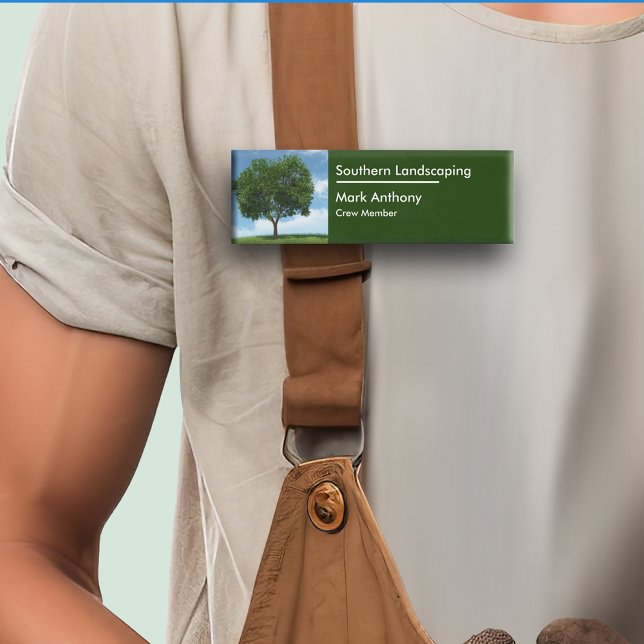 Rasen oder Landschaften in einfachem Design Namenschild (Von Creator hochgeladen)