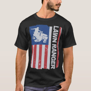 Rasen Ranger Rasenmäher Amerikanische Flagge Gärtn T-Shirt