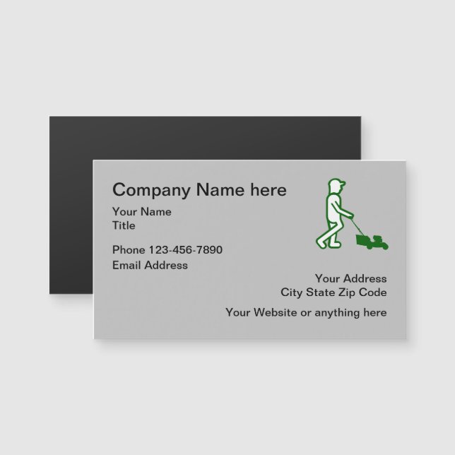 Rasen-Service-Logo-Visitenkarte-Magneten Magnetkarte (Vorne/Hinten)