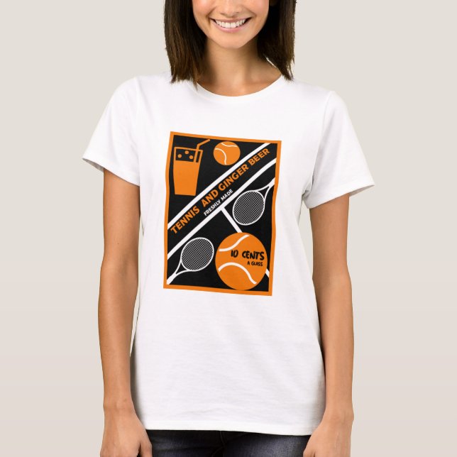 Rasen-Tennis-Player Grafik-T - Shirt (Vorderseite)