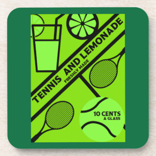 Rasen-Tennis-Spieler Grafik-Kunst Getränkeuntersetzer