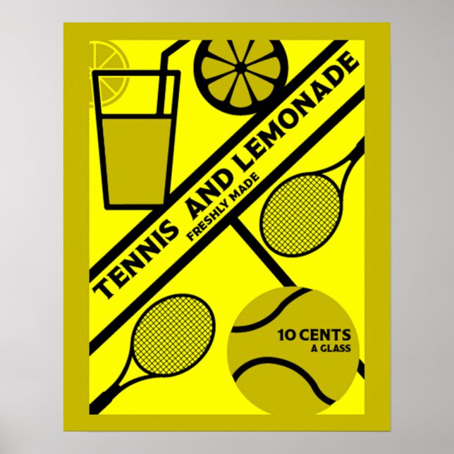 Rasen-Tennis-Spieler Grafik-Kunst Poster (Vorne)