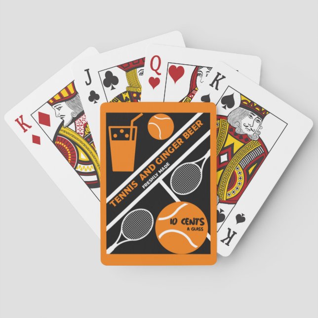 Rasen-Tennis-Spieler Grafik-Kunst Spielkarten (Rückseite)