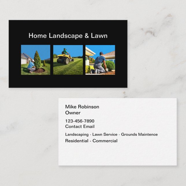 Rasen und Landschaften, moderne Visitenkarten Visitenkarte (Vorne/Hinten)
