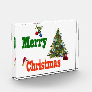 Rasen Weihnachtsbaum und Strumpf, Fotoblock