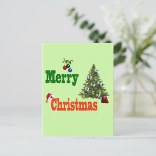 Rasen Weihnachtsbaum und Strumpf, Postkarte