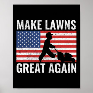Rasen wieder groß machen Funny Usa Rasenmäher Vate Poster