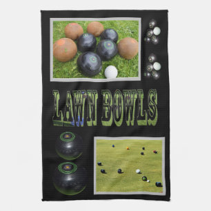 Rasenbowling Spiel Ein, Geschirrtuch