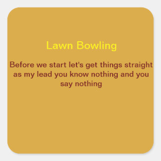 Rasenbowling T-Shirt. Quadratischer Aufkleber