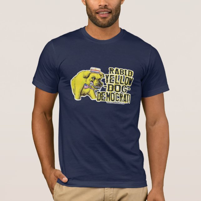 Rasendes gelber Hundedemokrat-Shirt T-Shirt (Vorderseite)