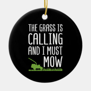 Rasenmäher - das Gras ruft Keramik Ornament