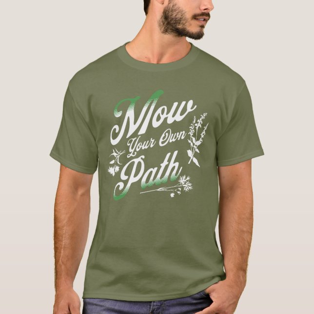 Rasenmäher-Garten im Garten mähen T-Shirt (Vorderseite)