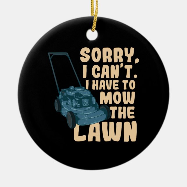 Rasenmäher Keramik Ornament (Vorne)