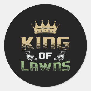 Rasenmäher King of Garden Gras Rasenmäher Runder Aufkleber