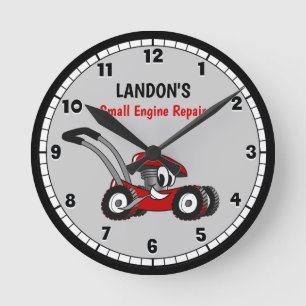 Rasenmäher Kleiner Motor Reparatur Runde Wanduhr