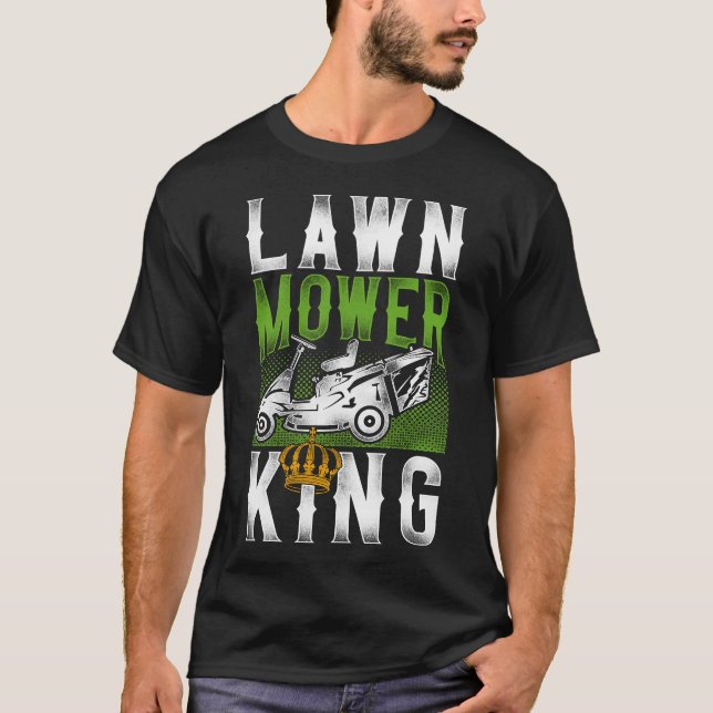 Rasenmäher Landscaper Rasenmäher King Traktor T-Shirt (Vorderseite)
