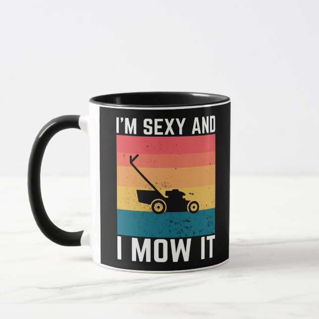 Rasenmäher Landscaping, ich bin sexy und mähe es,  Tasse (Links)
