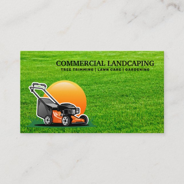 Rasenmäher-Logo | Grass Business Card reduzieren Visitenkarte (Vorderseite)