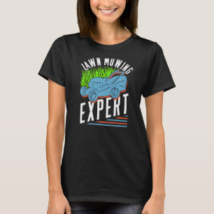 Rasenmäher mit Expertenmäher T-Shirt