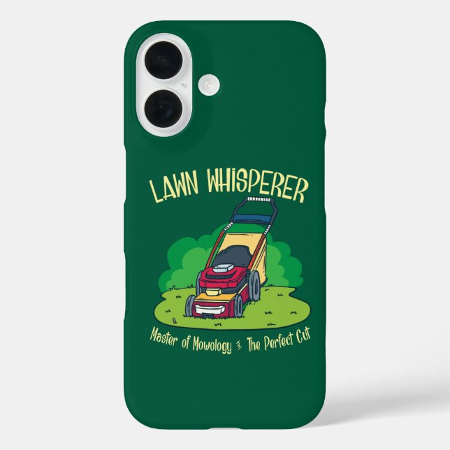 Rasenmäher mit Whisperer-Rasenmäher Gartengarten iPhone 16 Hülle (Rückseite)