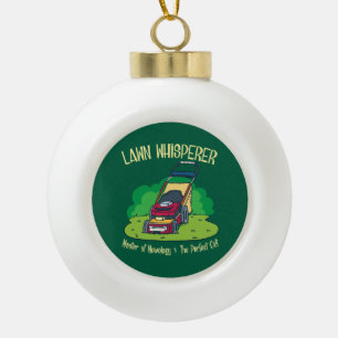 Rasenmäher mit Whisperer-Rasenmäher Gartengarten Keramik Kugel-Ornament